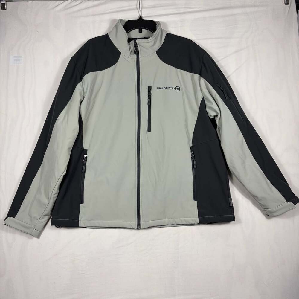 Free Country Softshell Jacket XX-Large Gray Black Full Zip